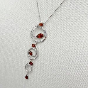 Amber Sterling Silver 925 Pendant Necklace